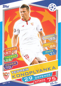 Yevhen Konoplyanka Sevilla FC 2016/17 Topps Match Attax CL #SEV15